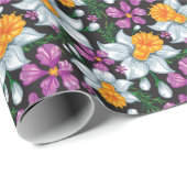 水仙の花でエレガンス模様2 ラッピングペーパー (ロールコーナー)