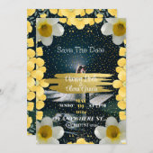 水仙の花で飾られた乾式の招待状 シーズンカード (正面/裏面)