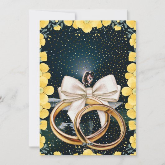 水仙の花で飾られた乾式の招待状 シーズンカード (裏面)