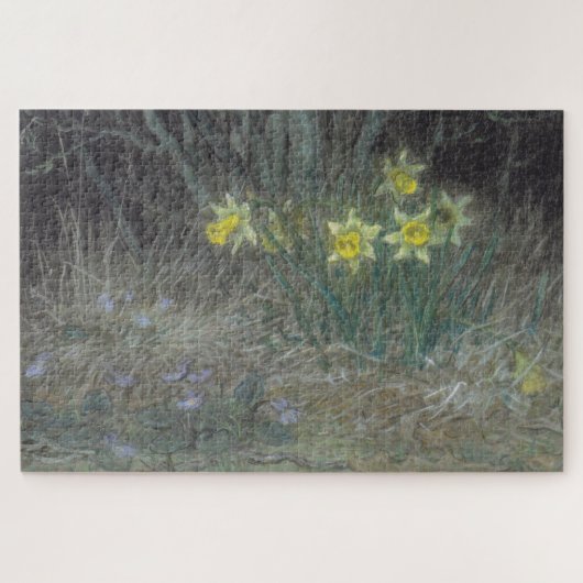 水仙の花とスミレ（ミレー） ジグソーパズル (横)
