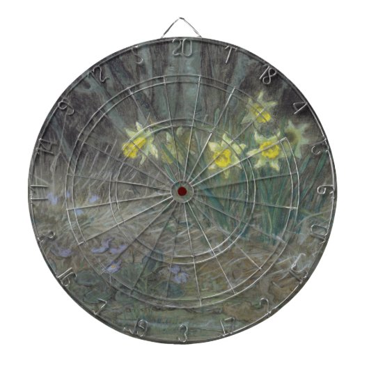 水仙の花とスミレ（ミレー） ダーツボード (正面)