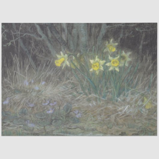 水仙の花とスミレ（ミレー） 薄葉紙 (正面)