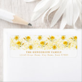 水仙の花の差出人住所ラベル ラベル (インサイチュ)