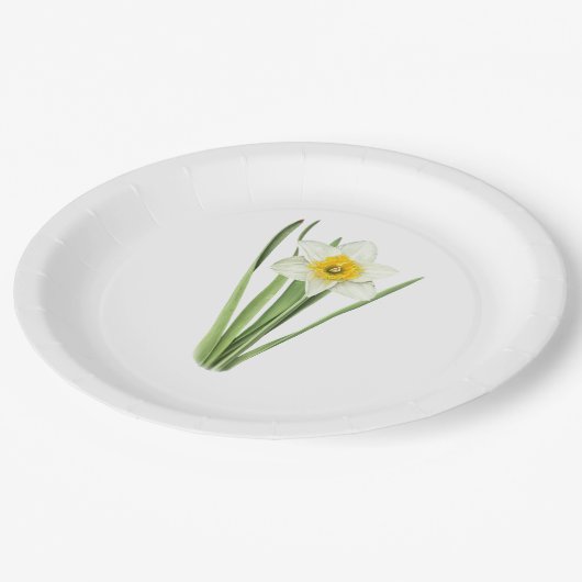 水仙の花の植物芸術 ペーパープレート (アングル)