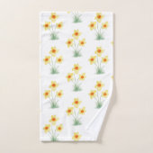 水仙の花の絵 春のパターン バスタオルセット (ハンドタオル)