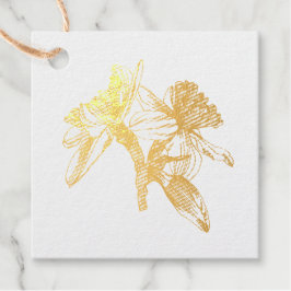 水仙の花は花束。ゴールデンライン。 フェイバータグ