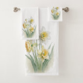 水仙の花柄バスルマットセット バスタオルセット (インサイチュ)