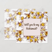 水仙の花 あなたは私のブライズメイドになってくれますかカード 招待状 (正面/裏面)