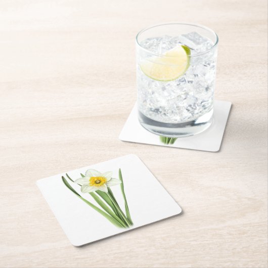 水仙の花 スクエアペーパーコースター (インサイチュ)