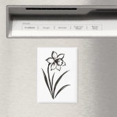 水仙の花 – モノクロの植物画を マグネット (インサイチュ (食洗機))