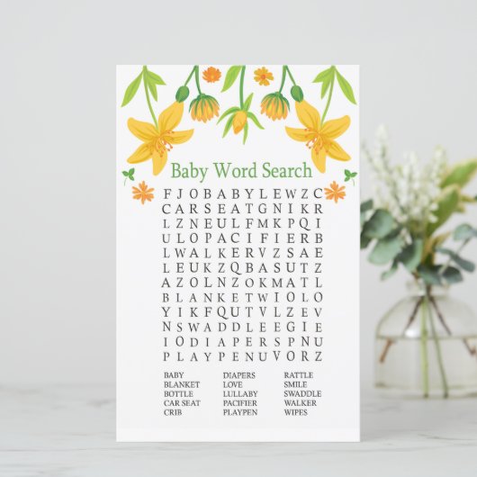 水仙の赤ちゃんシャワー語検索ゲーム (スタンド正面)