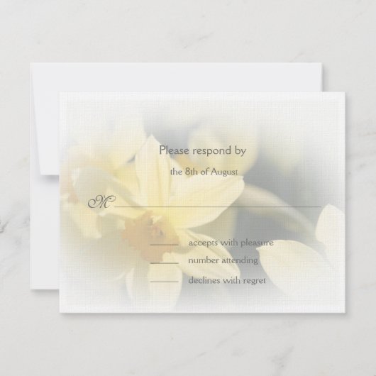 水仙の返信カード 出欠カード (正面)