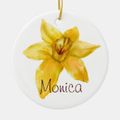 水仙の3月誕生花 オルゴール 誕生日記念品 セラミックオーナメント (正面)