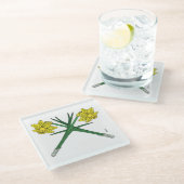 水仙は交差 ガラスコースター (アングル)