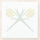 水仙は交差 ガラスコースター (裏面)