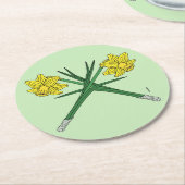 水仙は交差 ラウンドペーパーコースター (アングル)