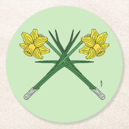 水仙は交差 ラウンドペーパーコースター