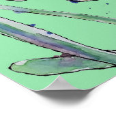 水仙イエローアクアフラワーガーデンポスター ポスター (角)