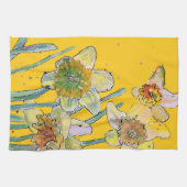 水仙フラワーフローラ春水彩黄 キッチンタオル (横)