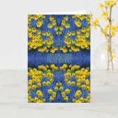 水仙ロシアの付き祝いカード カード (黄色い花)