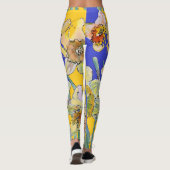 水仙水色フラワーブルーフローラレギンス レギンス (裏面)