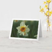 水仙独身の折りグリーティ空白のングカード カード (黄色い花)