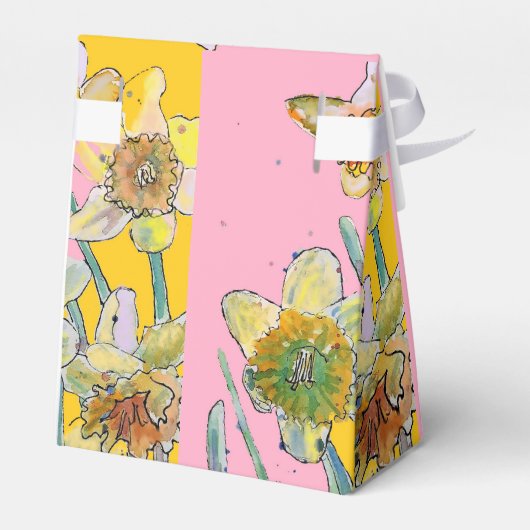 水仙絵を描花フローラ誕生日ピンク フェイバーボックス (裏面サイド)