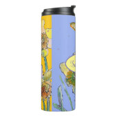 水仙絵画の水彩黄紫色フローラ タンブラー (回転左)