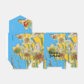 水仙絵画花フローラお誕生日ケーキ箱 フェイバーボックス (折り畳みなし)