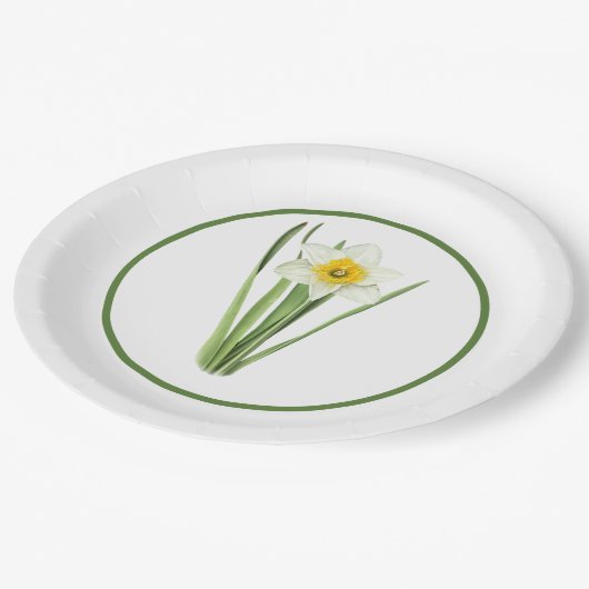 水仙縁ど花植物美術 ペーパープレート (アングル)
