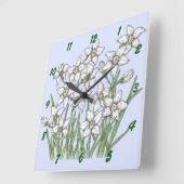 水仙 スクエア壁時計 (傾斜)