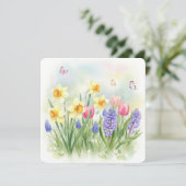 水仙、チューリップ、ヒヤシンス、蝶カード (スタンド正面)