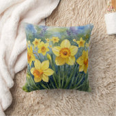 水仙、チューリップ、ヒヤシンス、蝶枕 クッション (ブランケット)
