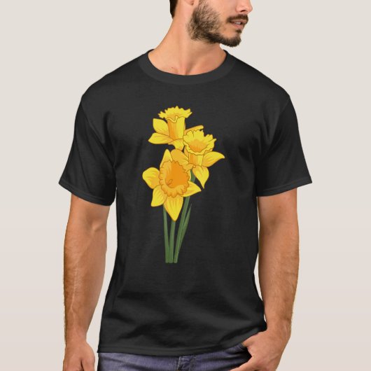 水仙 花 フラワースタイル 春 イースター ガーデン Tシャツ (正面)