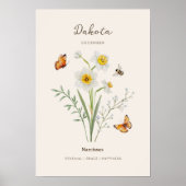 水仙 誕生月 花 ポスター (正面)