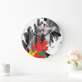 水伝統的日本の中のコイ ラージ壁時計 (ホーム)