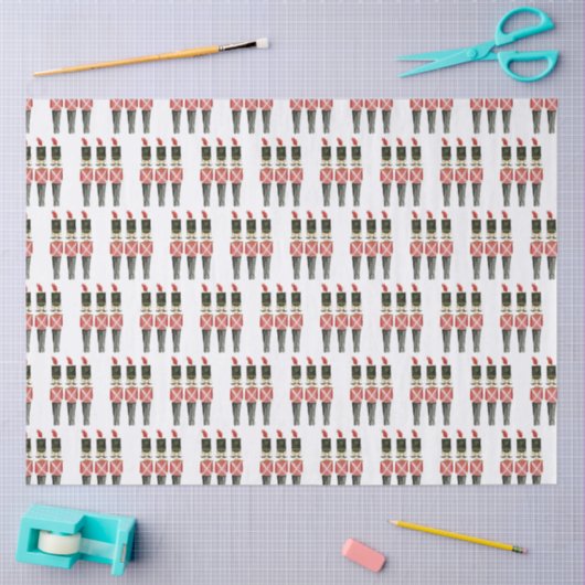 水伝統的色くるみ割りクリスマスプレゼント 薄葉紙 (クラフト)