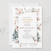 水伝統的色の冬のクリスマスメリーディーン 招待状 (正面)