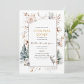 水伝統的色の冬のクリスマスメリーディーン 招待状 (スタンド正面)