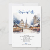 水伝統的色の冬メリークリスマス 招待状 (正面)