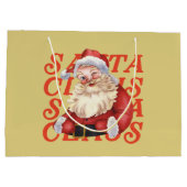 水伝統的色サンタクロース赤とマスタード ラージペーパーバッグ (裏面)