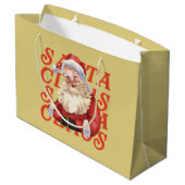 水伝統的色サンタクロース赤とマスタード ラージペーパーバッグ (裏面アングル)