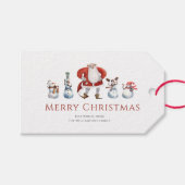 水伝統的色サンタ雪だるま ギフトタグ (正面(横))