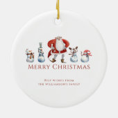 水伝統的色サンタ雪だるま セラミックオーナメント (裏面)