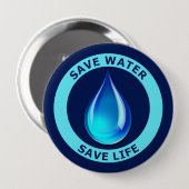 水保存の生命を救って下さい 缶バッジ (正面&裏面)