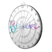 水信じ色タイポグラフィアート ダーツボード (正面右)