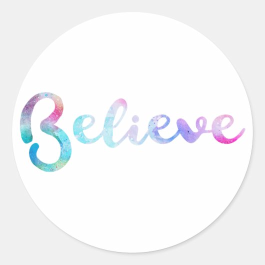 水信じ色タイポグラフィアート ラウンドシール (正面)