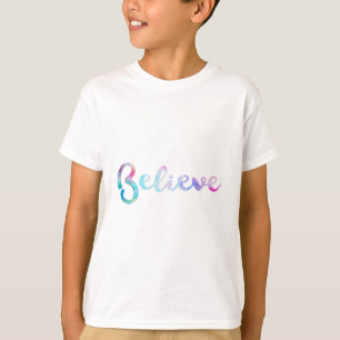 水信じ色タイポグラフィアート Tシャツ