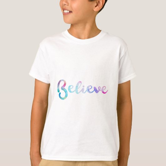 水信じ色タイポグラフィアート Tシャツ (正面)