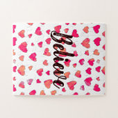 水信じ色タイポグラフィハートアート ジグソーパズル (横)